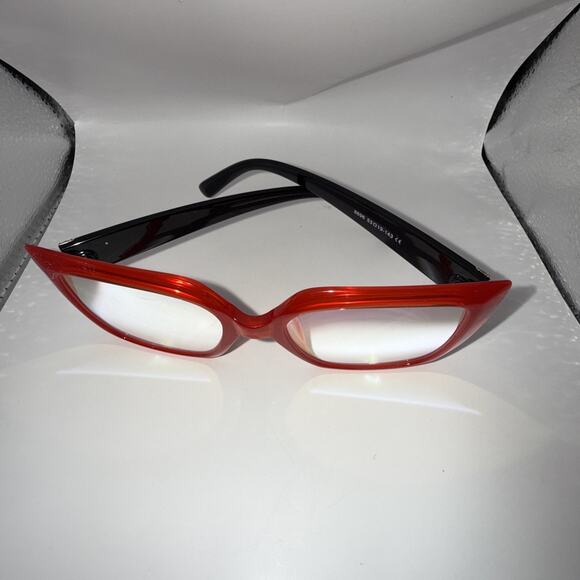 Unbranded Oversized Eyeglass‎ Frames 53-19-143 Red Clear Large Retro Frames Only - Picture 10 of 13